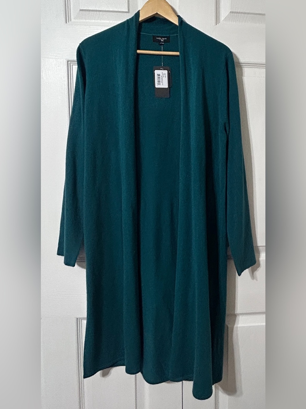 Colour Works Women’s Teal Sweater Cardigan Open Front Duster NWT Size L